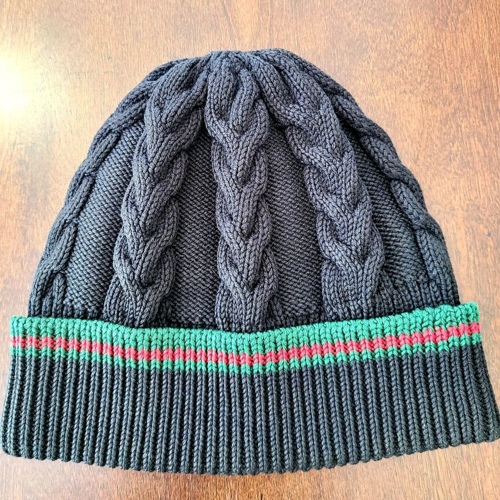 Rare Vintage Gucci Knitted / Embroidery Beanie Large